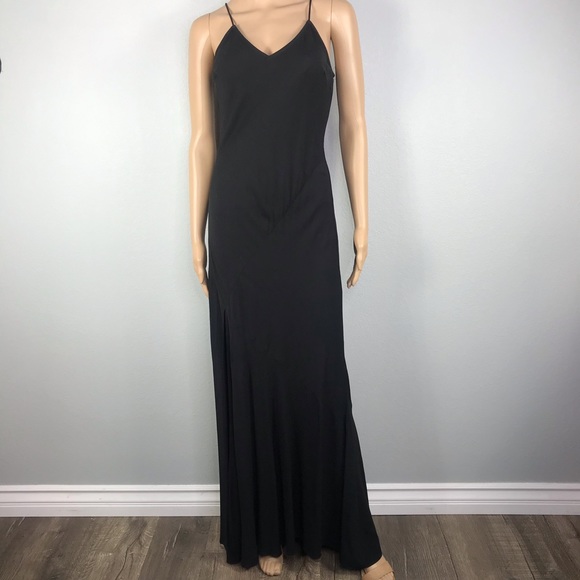 V neck side slit maxi cami dress - Picture 2 of 4